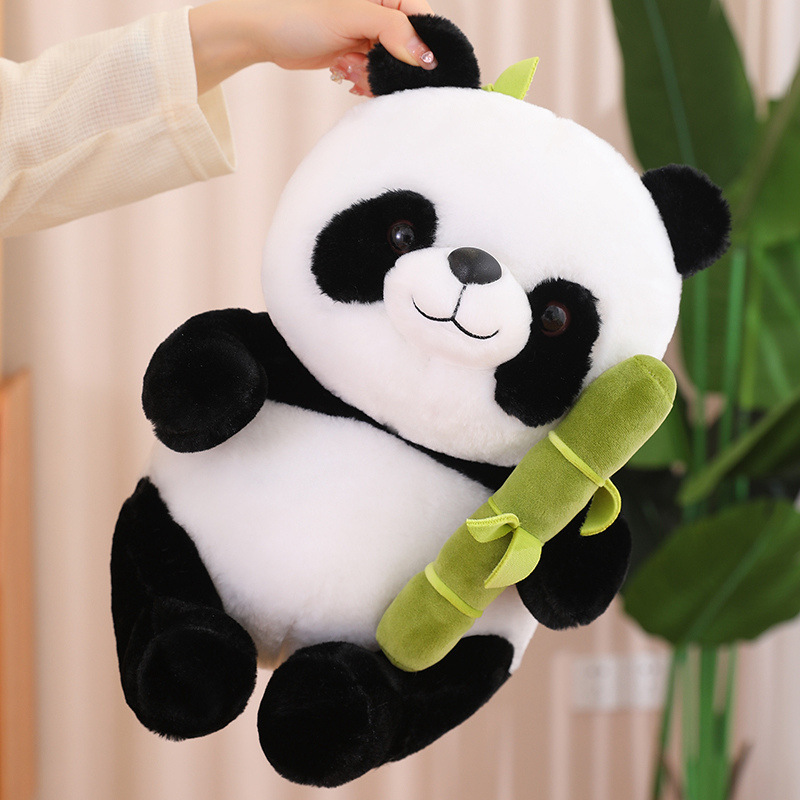 Chinese Kung fu Panda Bamboo Pillow Plush Toys Pandas With Bamboo Sleep Doll  Plush Pillow For Birthday Gift