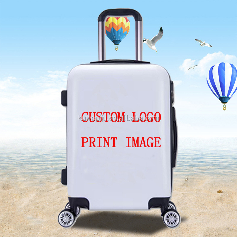 custom print design 3 PC Hard Shell suitcase set ABS PC custom luggage