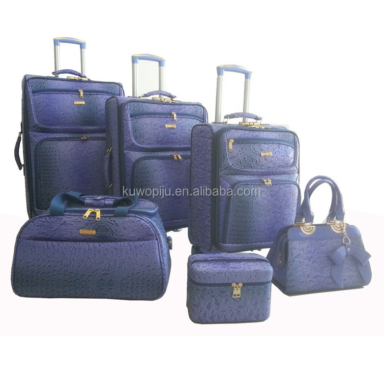 5 pcs 4 wheels crocodile leather suitcase set pu leather travel luggage suitcase