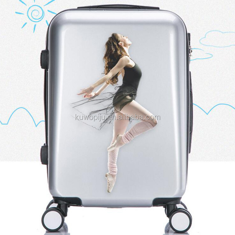 custom print design 3 PC Hard Shell suitcase set ABS PC custom luggage