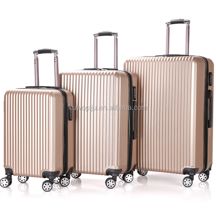 Swiss Case 4 Wheel Spinner ABS 3 PC pink Hard shell Luggage Suitcase set