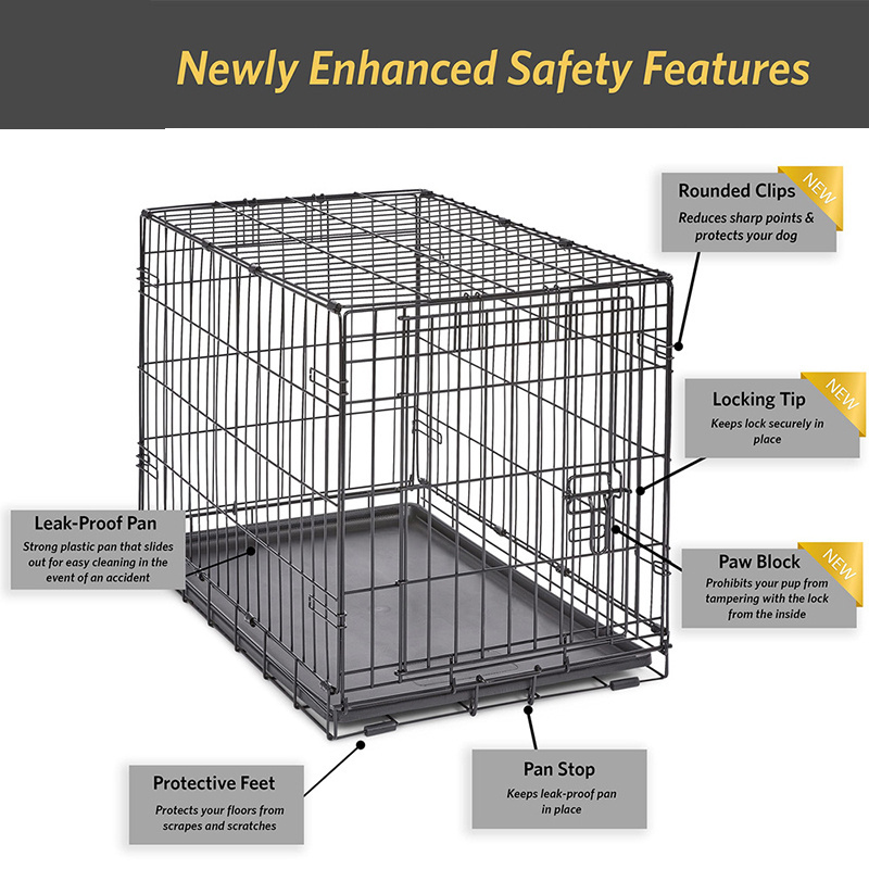 Wholesale Heavy Duty Small Animal Cage Indoor Portable Pet Playpen Double Stackable Furniture Metal Wire Dog Crate