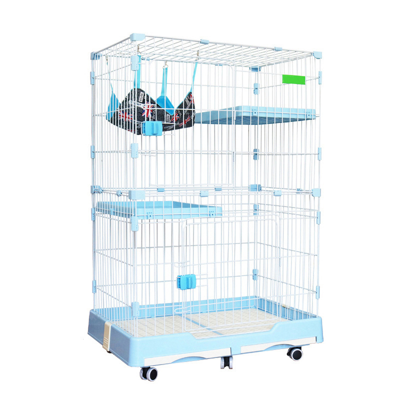 Wire Wire Cat Cages The Fine Quality Stainless Steel PP Plastic Fashion Pet Cages, Carriers & Houses Kitten Pink / Blue / Brown