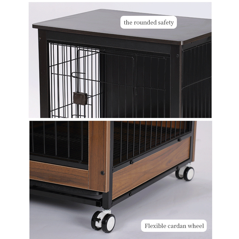 Custom High Quality Kennel Indoor Household Pet Cage Breathable Wooden Dog Cage Dog House Wood Dog Crate With Removable Bottom