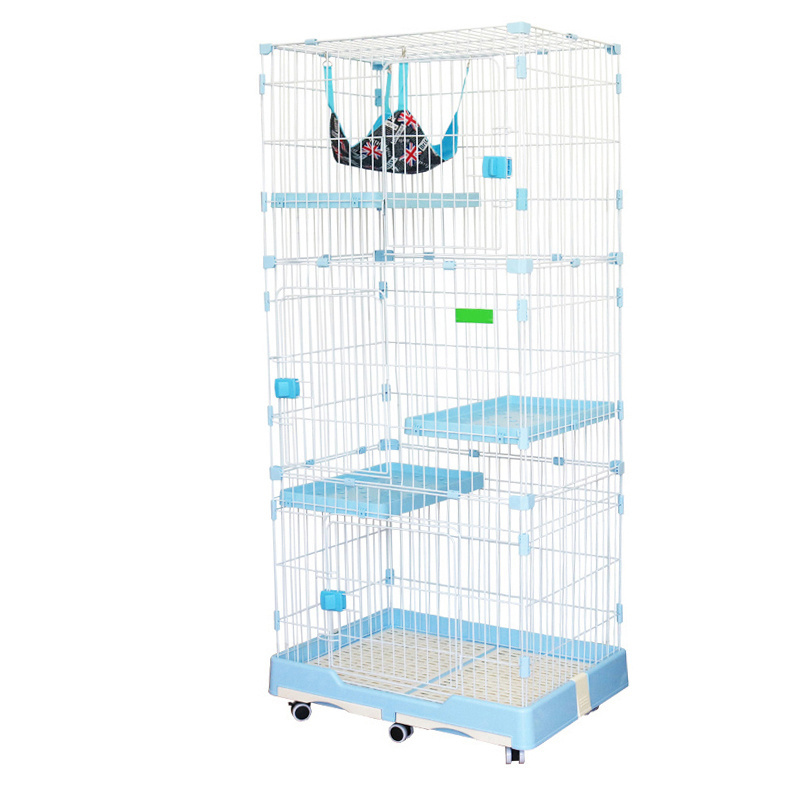 Wire Wire Cat Cages The Fine Quality Stainless Steel PP Plastic Fashion Pet Cages, Carriers & Houses Kitten Pink / Blue / Brown