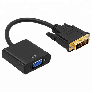 Factory direct sales DVI TO VGA Tape Chip DVI 24+1 Male to VGA Female Adapter 1080p DVI TO VGA Cable