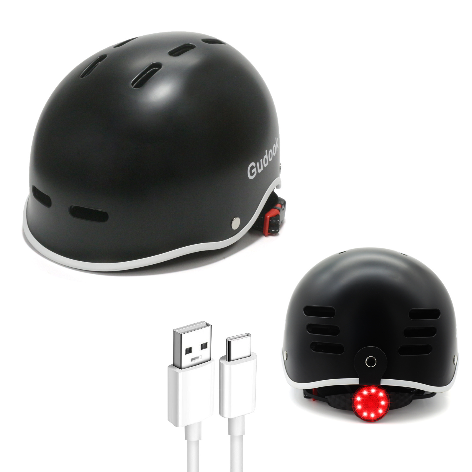 Hot selling Outdoor Sports Helmet Rock Climbing Safety protective Scooter Skate Helmet with LED for Scooter Skate Skateboard