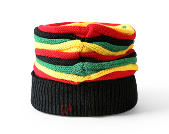 Custom crochet rasta pattern knitting hat with visor