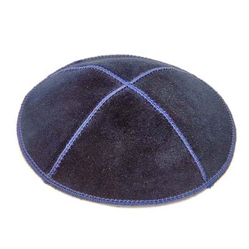 Factory custom jewish suede kippah , crochet kippah wholesale