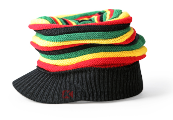 Custom crochet rasta pattern knitting hat with visor