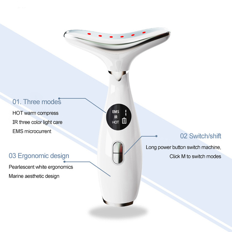 2024 Hot 3 in 1 Micro Current Skin Tightening Wrinkle Microcurrent Facial Toning Beauty Device EMS Face Neck Lifting Massager