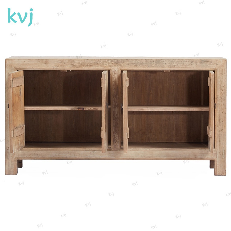 KVJ-7958 vintage distressed reclaimed wood buffet storage cabinet