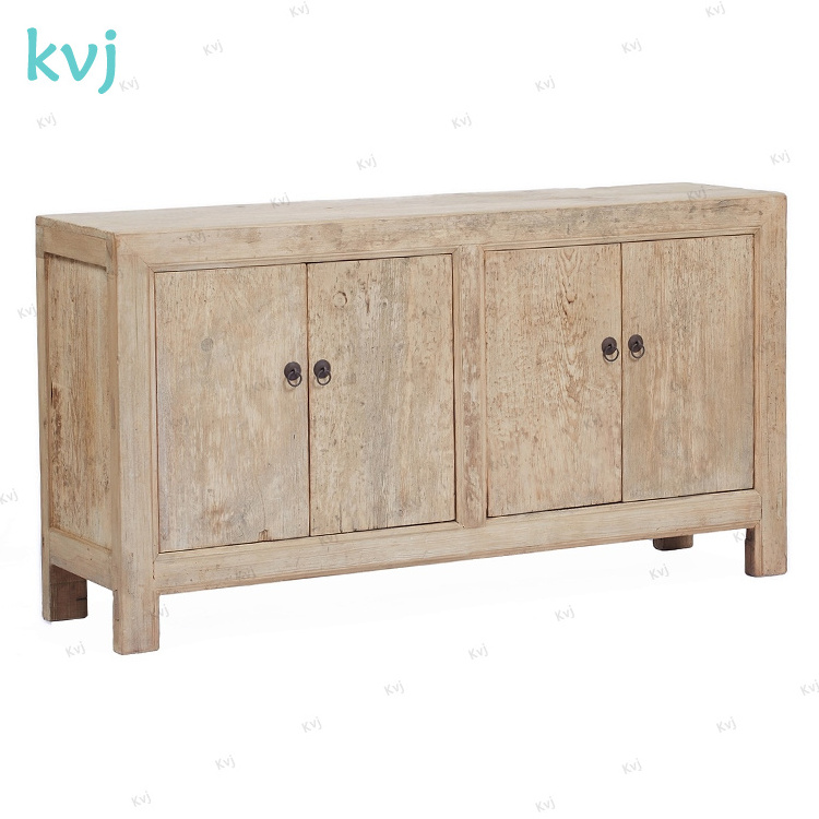 KVJ-7958 vintage distressed reclaimed wood buffet storage cabinet