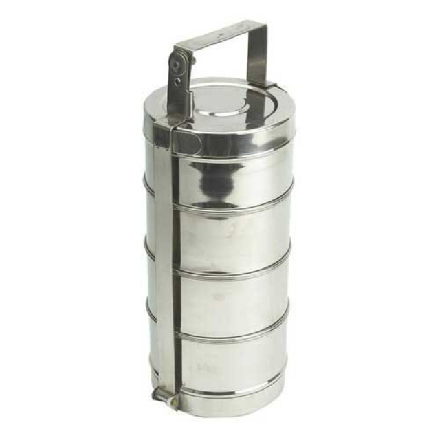 2024 New Stainless steel round 4 tier tiffin box Lunch Box from Indian seller with best price and great quality