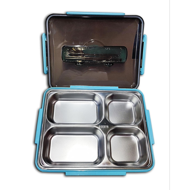 2024 New Latest Stainless steel round shaped 4 tier tiffin box Lunch Box from Indian seller with best price and great quality