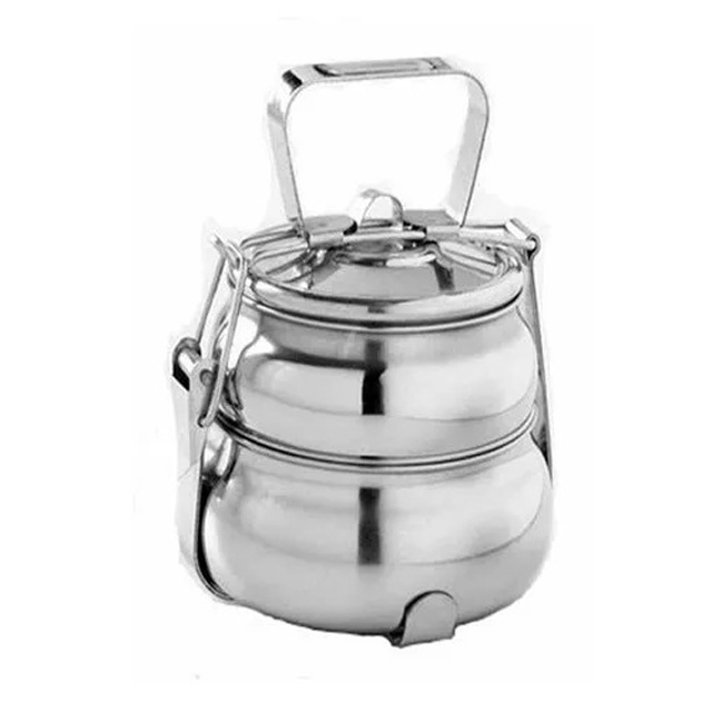 Metal Tiffin Carrier 2/3/4Layers Stainless Steel Thermal Food Container Insulated Lunch Box With Handle