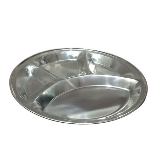 Stainless Steel Plates SS Dinner Plates Indian Thali Mess Tray Serving Tray. Indian Thali Plate