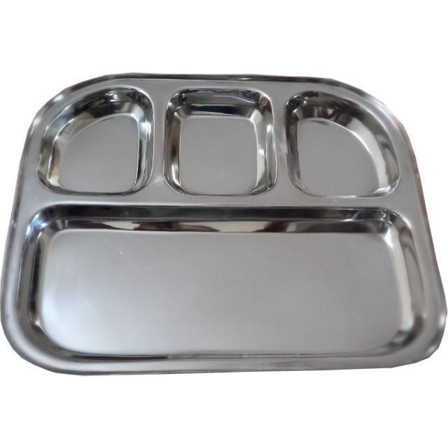 Stainless Steel Plates SS Dinner Plates Indian Thali Mess Tray Serving Tray. Indian Thali Plate