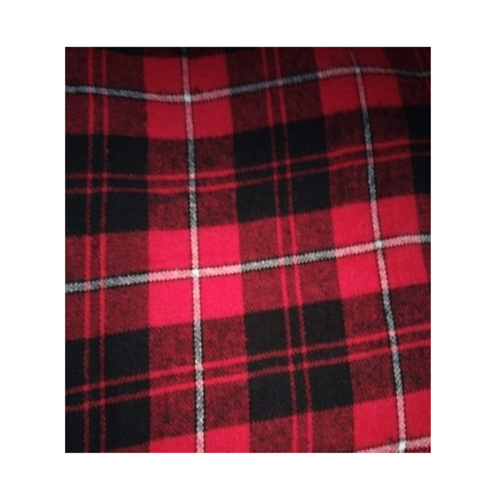 High Quality Factory Direct 160 gsm Custom Cotton Rayon Fabric Yarn Dyed Red Check Plaid Flannel Woven Fabrics For Clothing