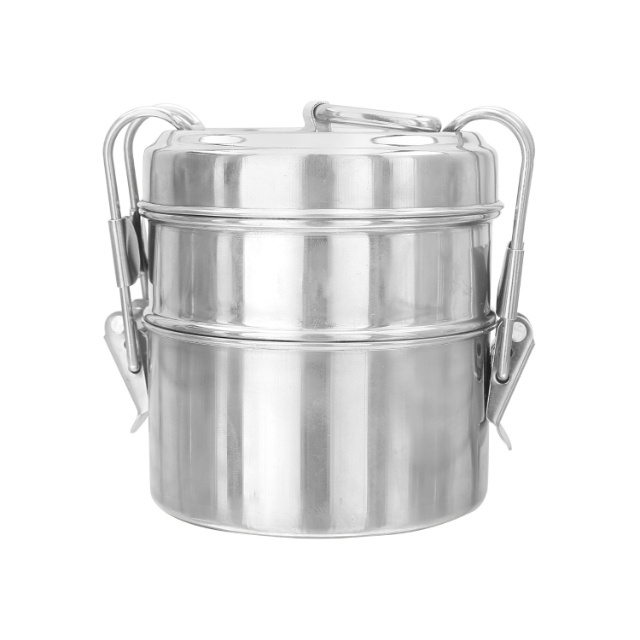 Adults Round bowls Free Leak-proof 2 Compartments stainless steel lunch box