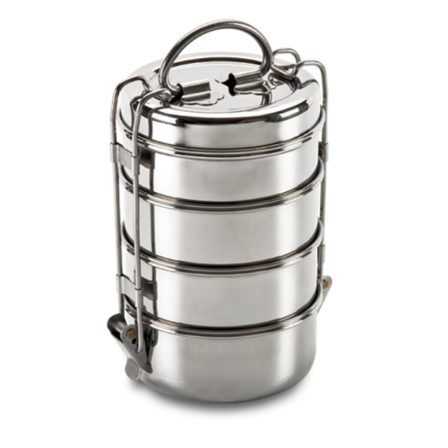 2024 New Stainless steel round 4 tier tiffin box Lunch Box from Indian seller with best price and great quality