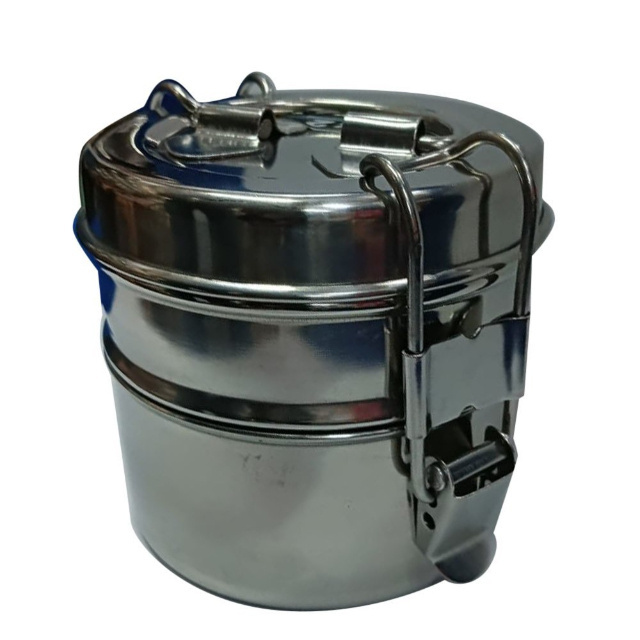 New Latest 2024 Stainless Steel Tiffin Food Not leaking Round 2 Tier Tiffin Lunch Box For Kids And Adults