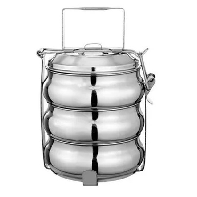 Metal Tiffin Carrier 2/3/4Layers Stainless Steel Thermal Food Container Insulated Lunch Box With Handle