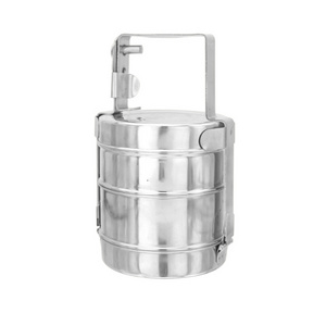 New Latest 2024 Stainless Steel Tiffin Food Not leaking Round 2 Tier Tiffin Lunch Box For Kids