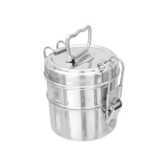 New Latest 2024 Stainless Steel Tiffin Food Not leaking Round 2 Tier Tiffin Lunch Box For Kids