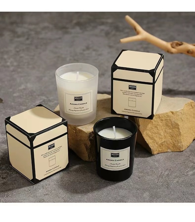 Custom Luxury Scented Candles Soy Wax Frosted Matte Glass Jar Eco-friendly Nordic Aromatherapy Candles With Gift Box