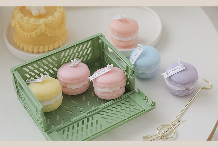 Cute Mini Macaron Scented Candles Handmade Cake Candles Aromatherapy Scented Wedding Home Decoration INS