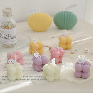 INS Custom Cute Mini Bubble Candles Ball Shape Candles Colourful Scented Bubble Cube Candles