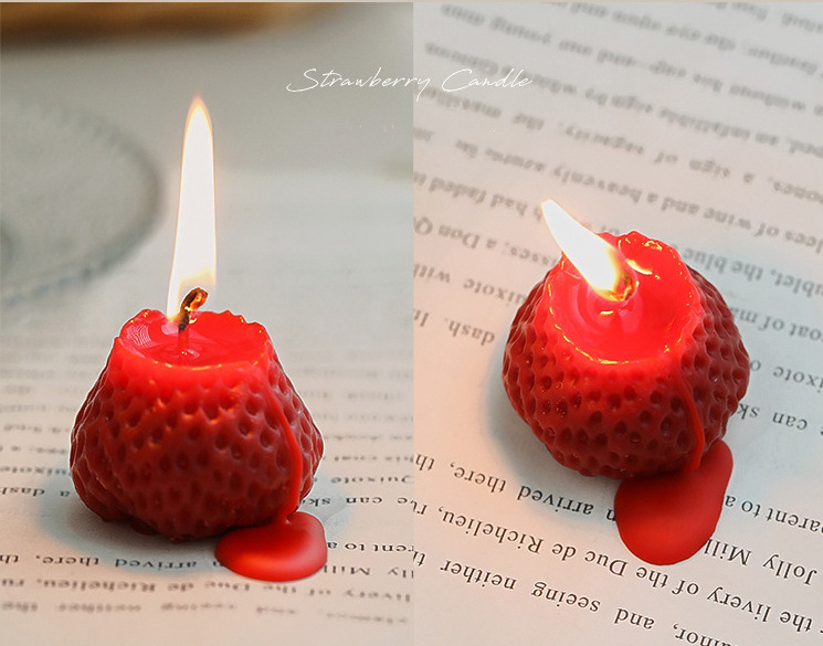 Romantic Love Fruit Strawberry Shaped Scented Candles Aromatic Candles Velas Aromatica for Home Decoration Wedding