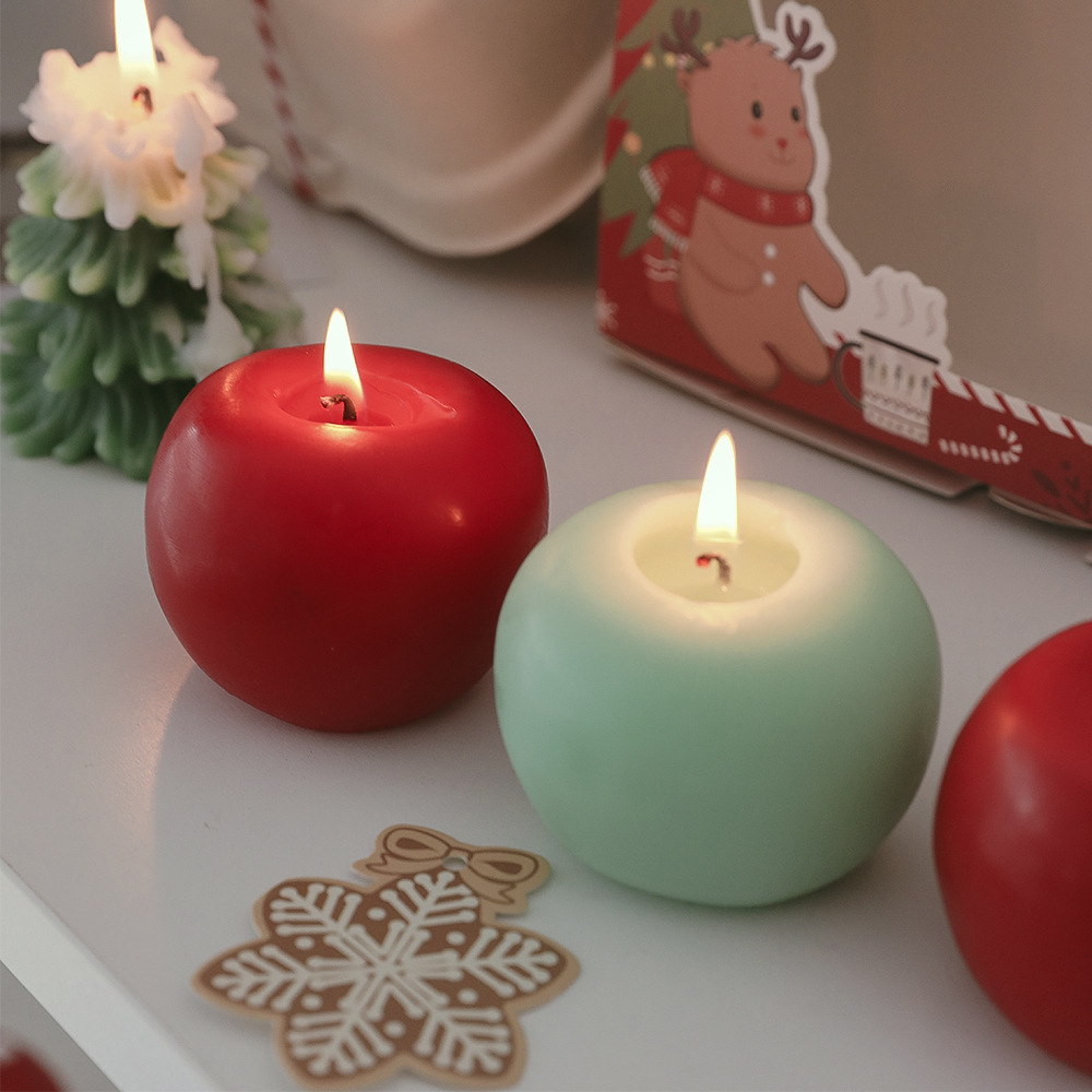 Christmas Apple Candle Cute Fruit Shaped Food Scented Candles for Christmas Gift Valentine Home Decor