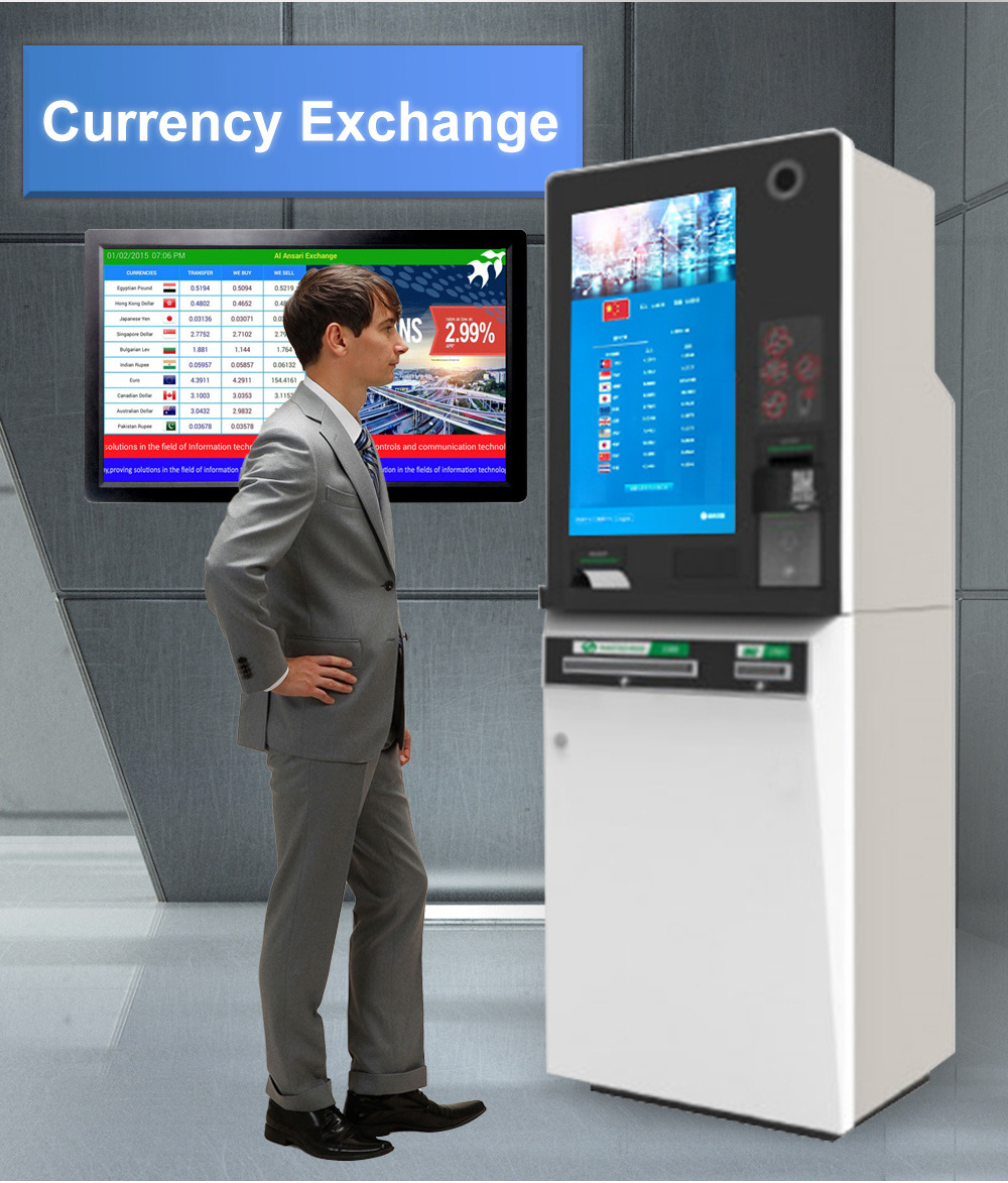 Automatic Foreign Currency Exchange Machine Converter Cash Machine Receiving Multiple Currencies