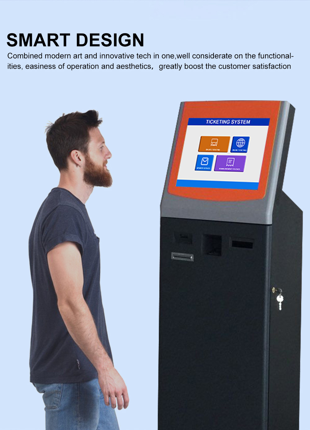 Bus metro parking ticket printing vending Kiosk machine automatic lottery cinema ticket vending Kiosk machine