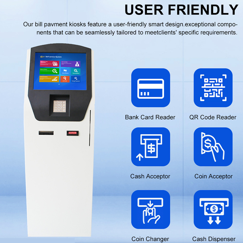 15.6 Inch Self Service Kiosk Machine 2D Payment Swipe Machine Parking Ticket Vending Machine