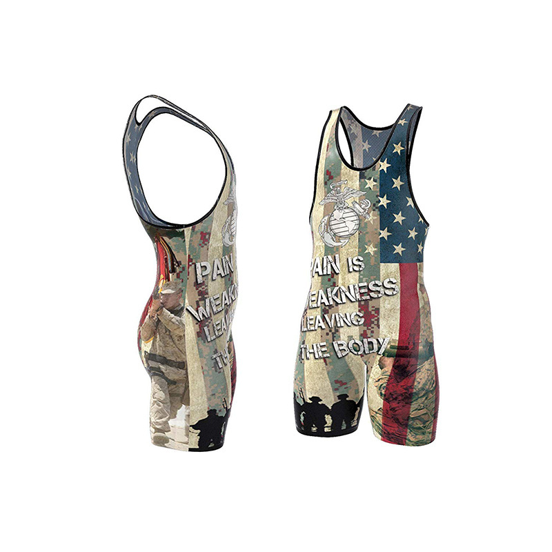 Sublimated Cheap Spandex Sublimation Wrestling Singlets For Sale