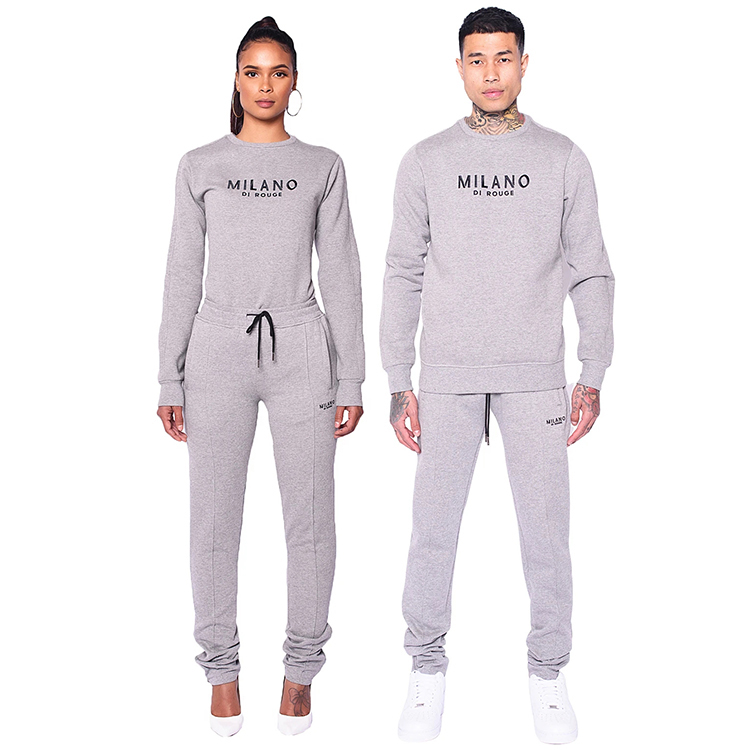 custom Round collar mens jogging sweat suits with logo wholesale plus size women set designer jogging suits slim fit tracksuits