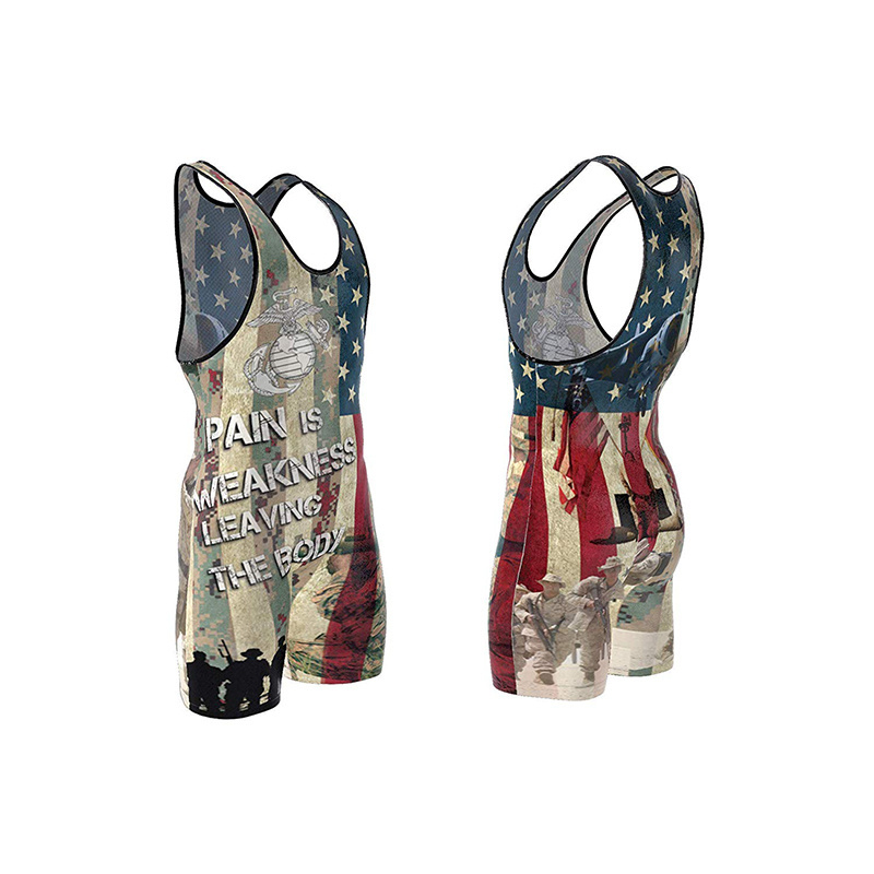 Sublimated Cheap Spandex Sublimation Wrestling Singlets For Sale