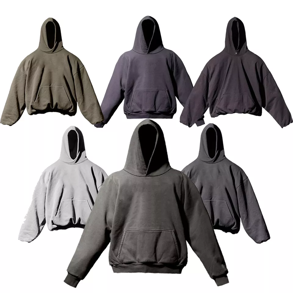 Trending men's clothing high quality streetwear hoodie 500gsm screen print hoodie drop shoulder no string hoodie