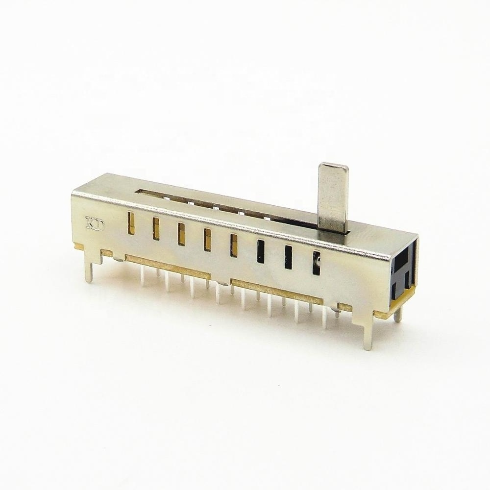 Smd Type On Off Mini Vertical 8 Position 8 Pin Spdt Right Angle Sliding Door Contact Switch