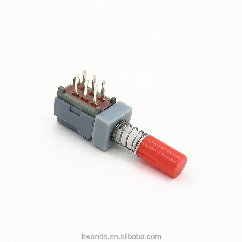 Push Button switch red black white sleeve 14.4*7.1 mm cover 6 pin self-locking small button switch