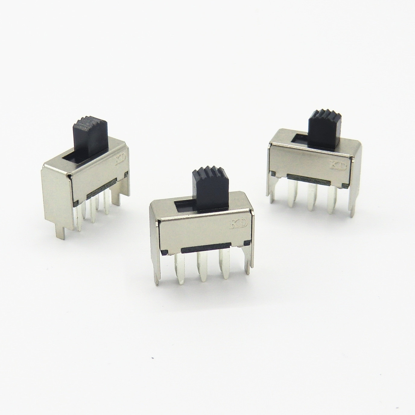 2P2T 6Pin Miniature Right Angle Spdt Toggle Vertical 2 Way 2 Position Long Pin Slide Switch