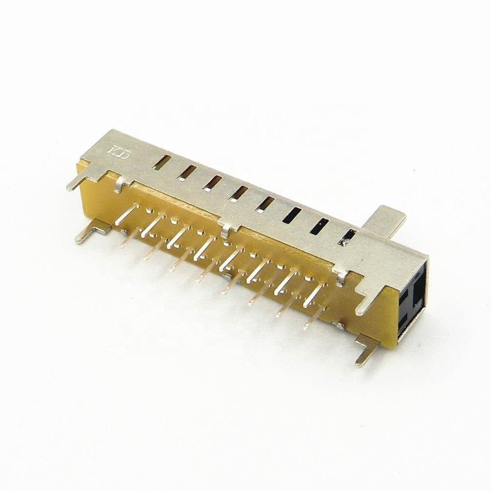 Smd Type On Off Mini Vertical 8 Position 8 Pin Spdt Right Angle Sliding Door Contact Switch