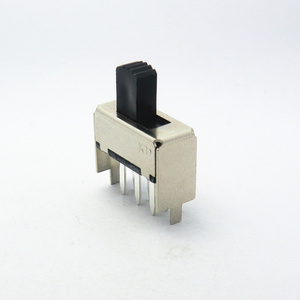 2P2T 6Pin Miniature Right Angle Spdt Toggle Vertical 2 Way 2 Position Long Pin Slide Switch