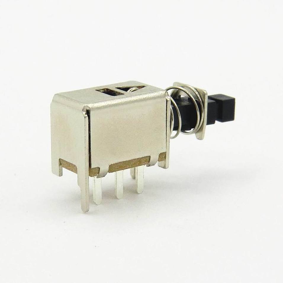 Head Plastic Waterproof Electric Pcb Mounting Spdt 2 Throw Push Button Switch For Home Appliance