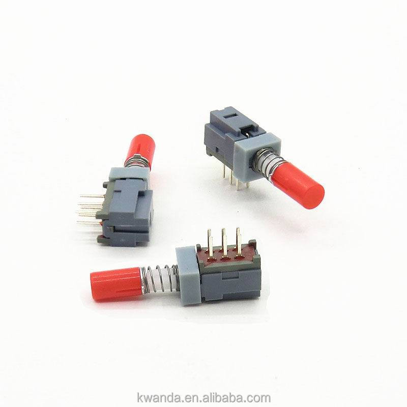 Push Button switch red black white sleeve 14.4*7.1 mm cover 6 pin self-locking small button switch