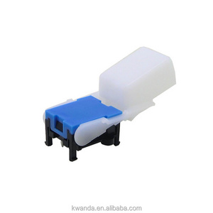 3 pin 1P2T landline phone hook switch rectangle white knob  blue cover Telephone switch