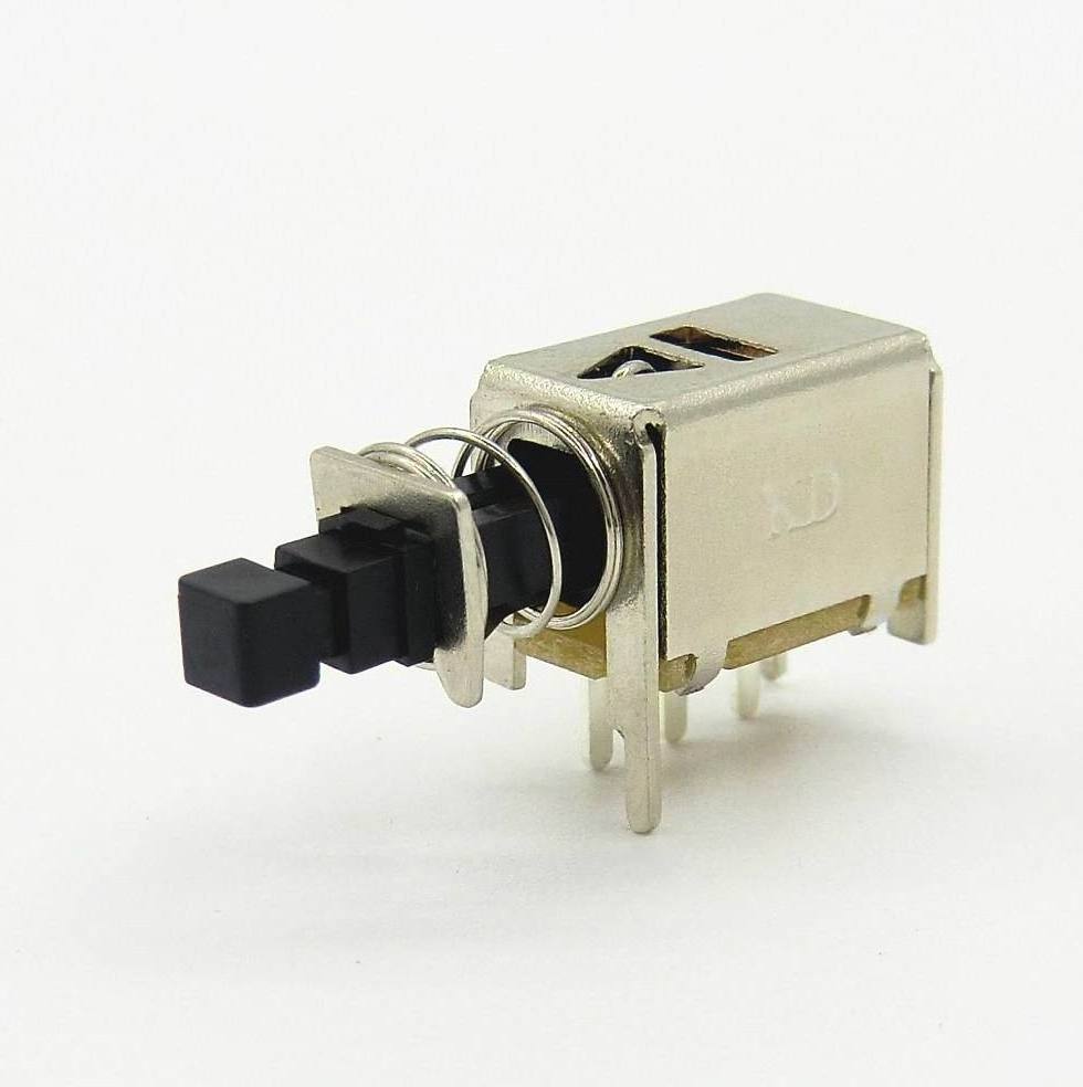 Head Plastic Waterproof Electric Pcb Mounting Spdt 2 Throw Push Button Switch For Home Appliance